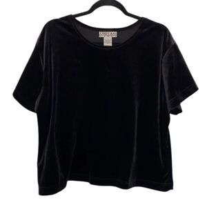 Vintage Cindy Bai Velvet Black Top